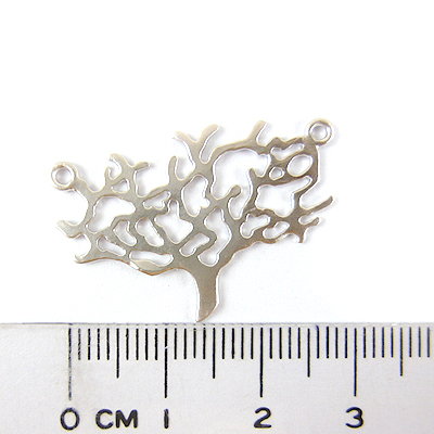 銅鍍霧銀色雙孔大樹